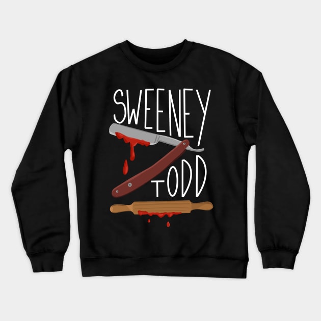 Sweeney Todd: Razor and Rolling Pin Crewneck Sweatshirt by byebyesally